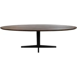 Mysons Eettafels|Morgan Eettafel ovaal Walnoot - Zwart onderstel 240cm