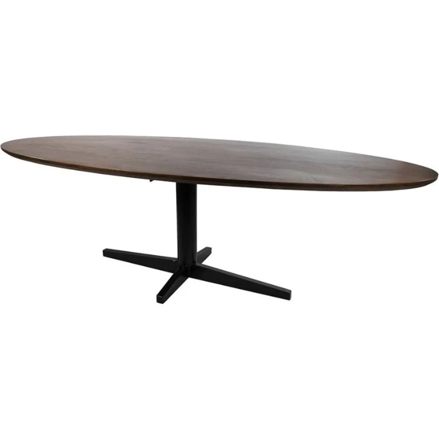 Mysons Eettafels|Morgan Eettafel ovaal Walnoot - Zwart onderstel 220cm