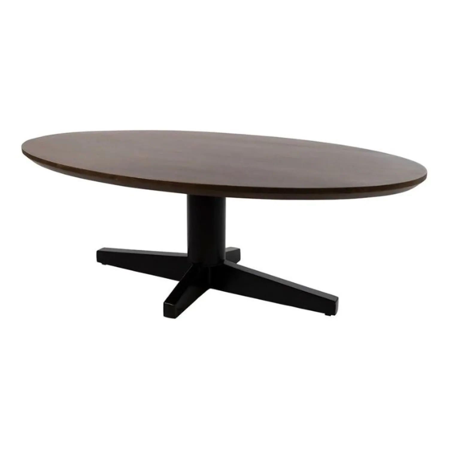 Mysons Salontafels|Morgan Salontafel ovaal Walnoot - Zwart onderstel 130cm