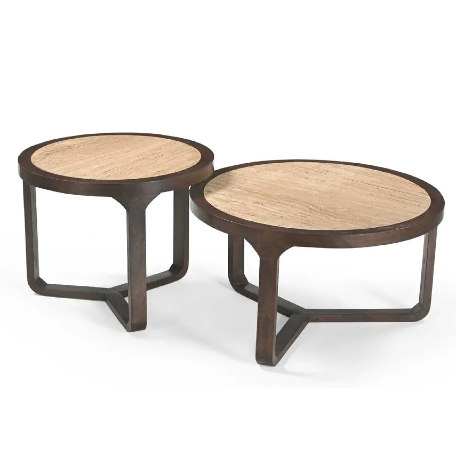 Furndea Bijzettafels|Moritz Bijzettafel Creme Travertin 60 cm