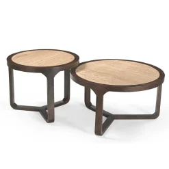 Furndea Salontafels|Moritz Salontafel rond Creme Travertin 75 cm
