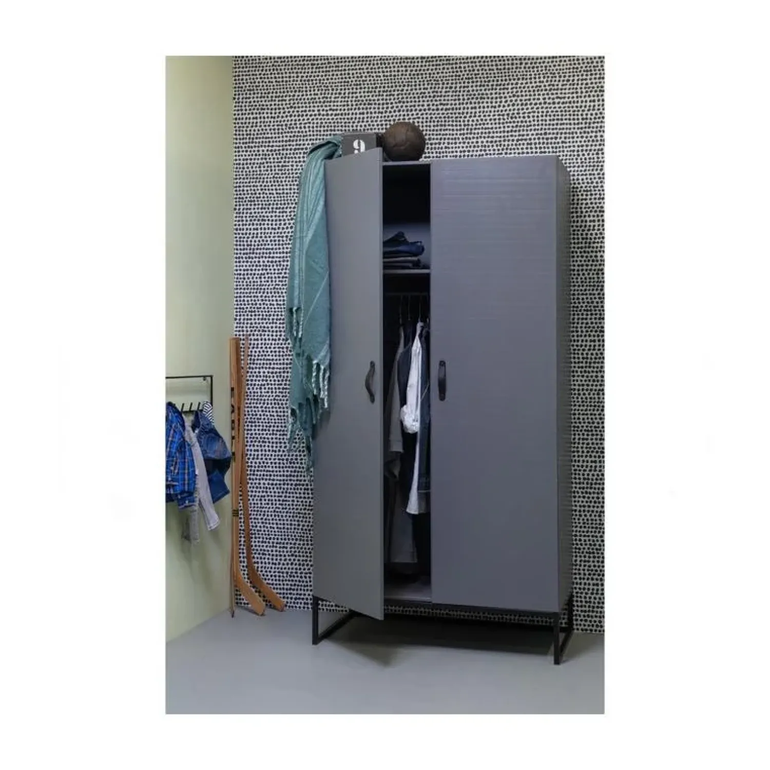 WOOOD Industriele Kasten|Kledingkasten|Morris Kast Dennenhout Leem 100cm