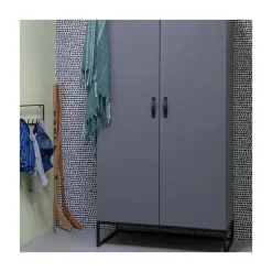 WOOOD Industriele Kasten|Kledingkasten|Morris Kast Dennenhout Leem 100cm