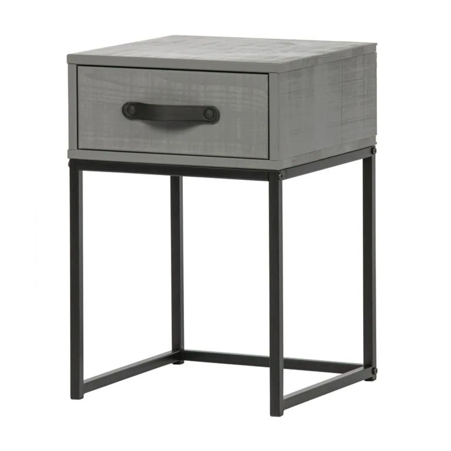 WOOOD Nachtkastjes|Industriele Kasten|Morris Nachtkast Dennenhout Leem 35cm