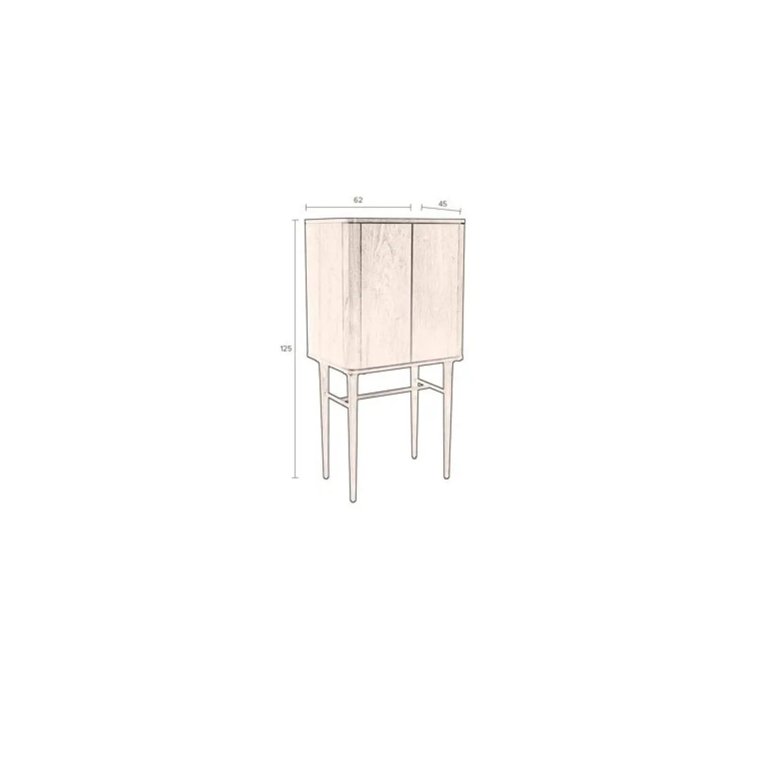 Dutchbone Wandkasten|Industriele Kasten|Morrison Wandkast Walnoot 62cm