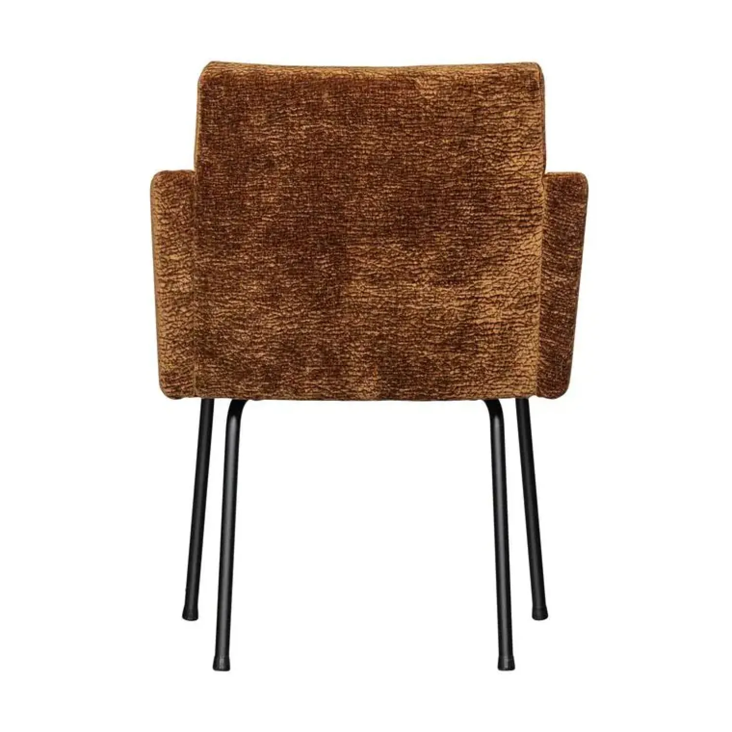 WOOOD Eetkamerstoelen|Mount Eetkamerstoel Met Armleuning Chenille Middenbruin
