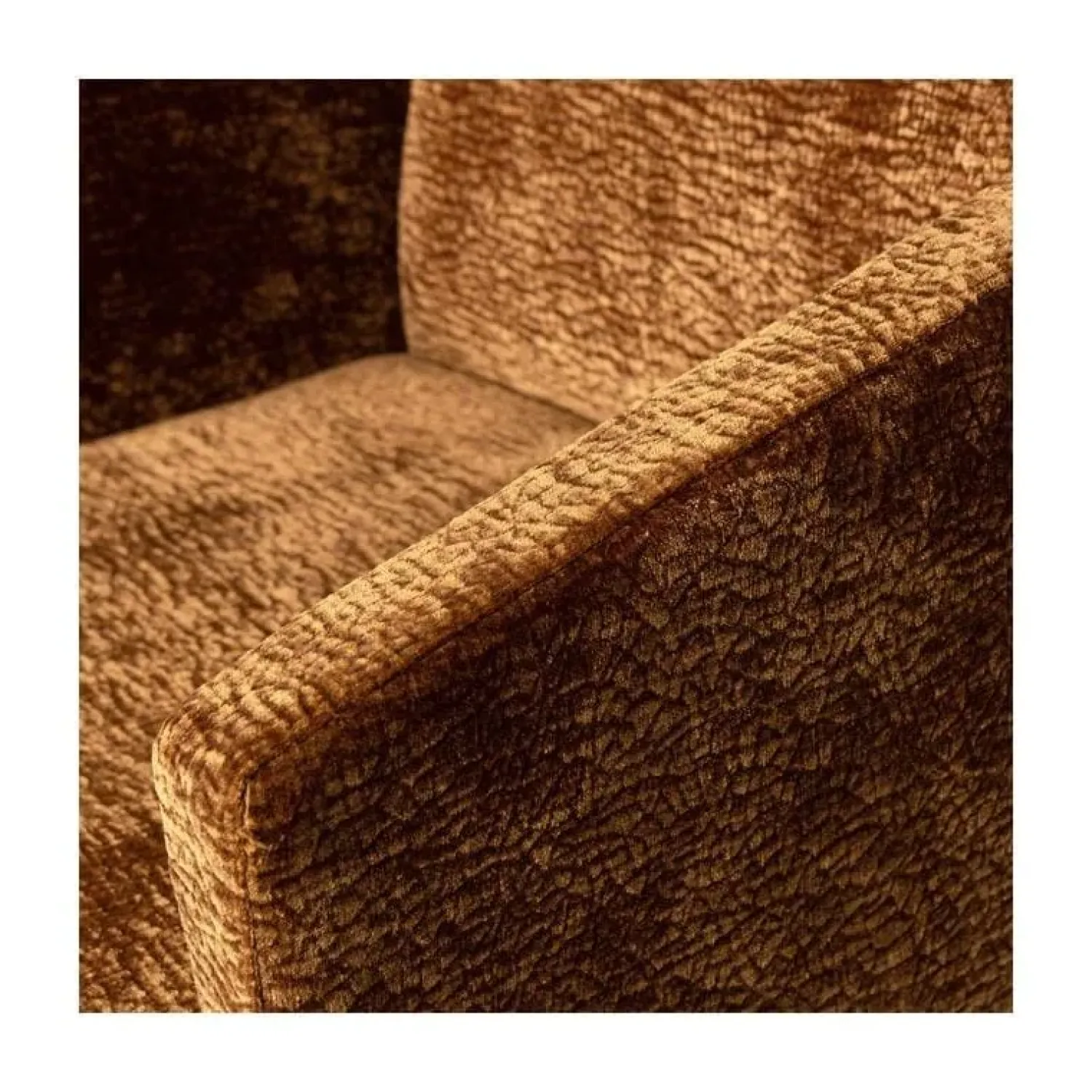 WOOOD Eetkamerstoelen|Mount Eetkamerstoel Met Armleuning Chenille Middenbruin