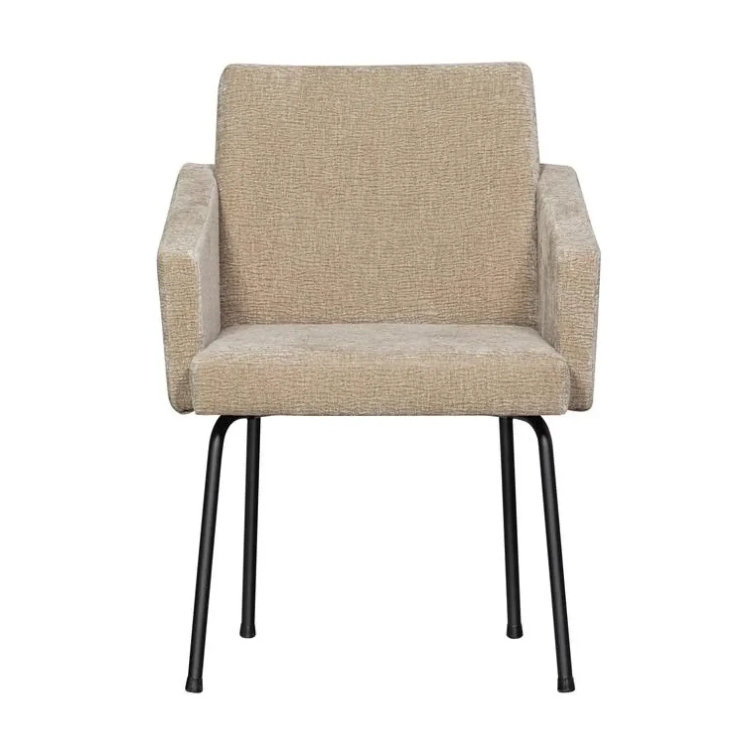 WOOOD Eetkamerstoelen|Mount Eetkamerstoel Met Armleuning Chenille Zand