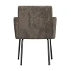 WOOOD Eetkamerstoelen|Mount Eetkamerstoel Met Armleuning Grof Geweven Grijs/Bruin