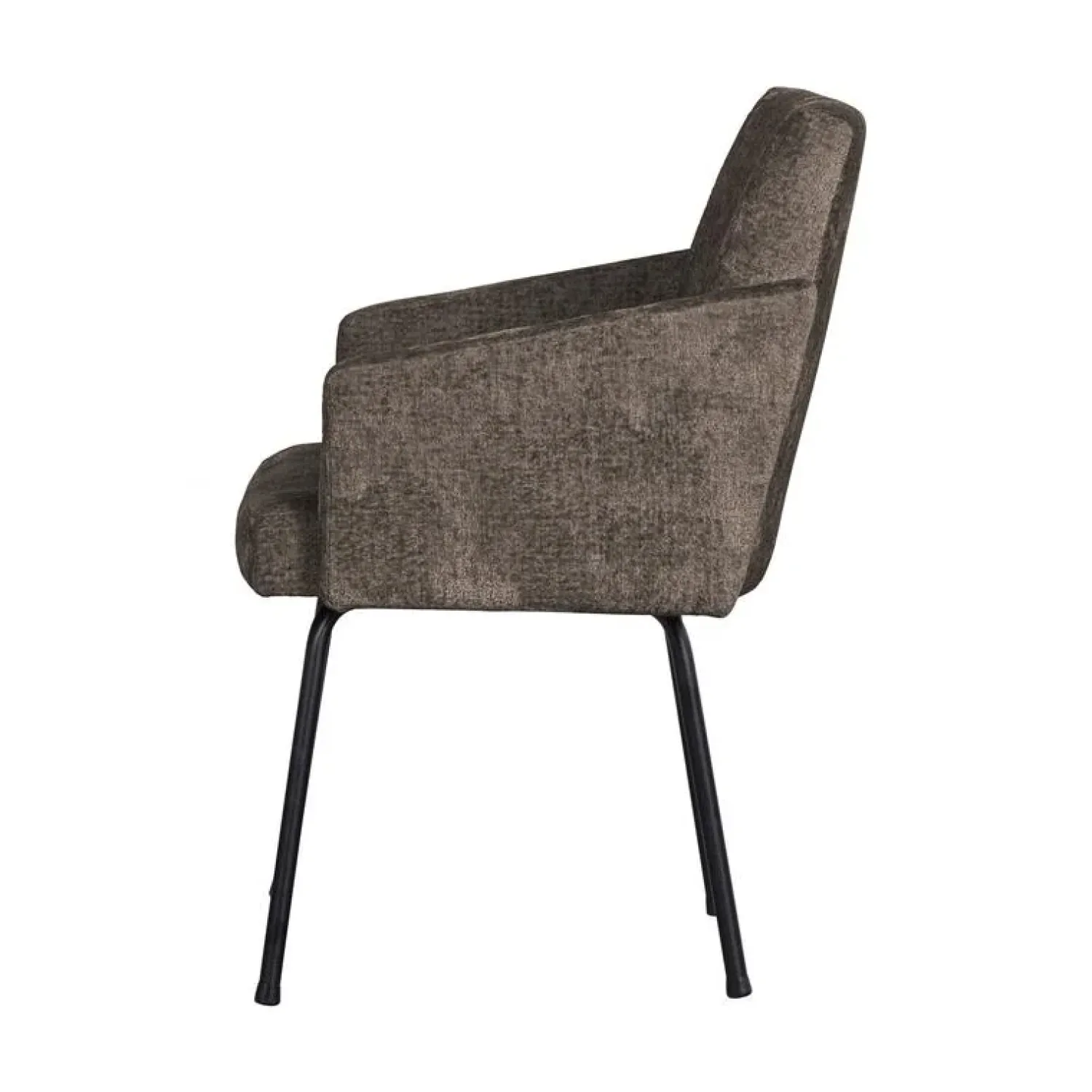 WOOOD Eetkamerstoelen|Mount Eetkamerstoel Met Armleuning Grof Geweven Grijs/Bruin