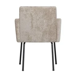 WOOOD Eetkamerstoelen|Mount Eetkamerstoel Met Armleuning Grof Geweven Stof Naturel