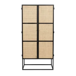NORI Living Wandkasten|Boekenkasten|Muji hoge wandkast met 6 vakken rotan 70cm