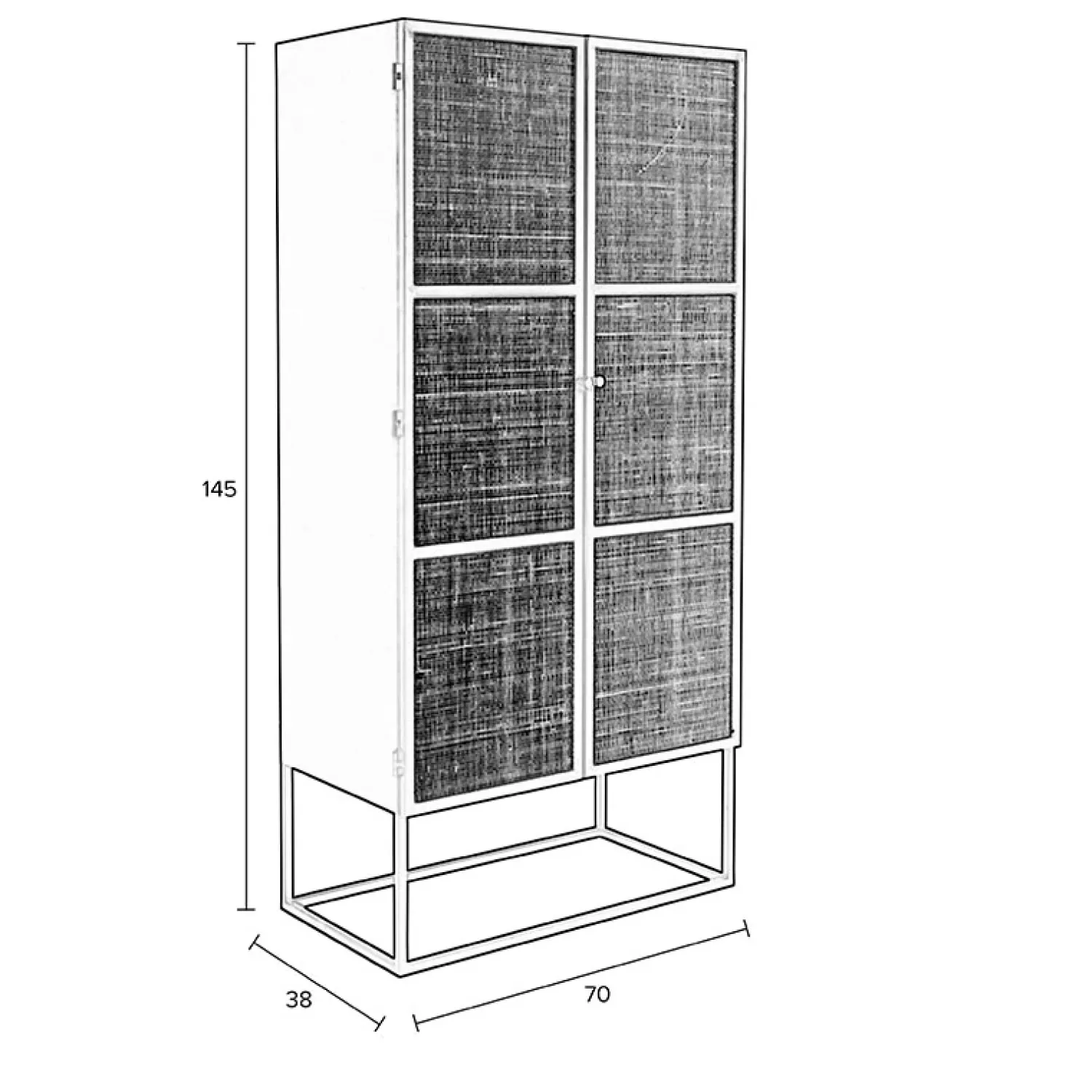 NORI Living Wandkasten|Boekenkasten|Muji hoge wandkast met 6 vakken rotan 70cm