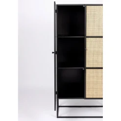 NORI Living Wandkasten|Boekenkasten|Muji hoge wandkast met 6 vakken rotan 70cm