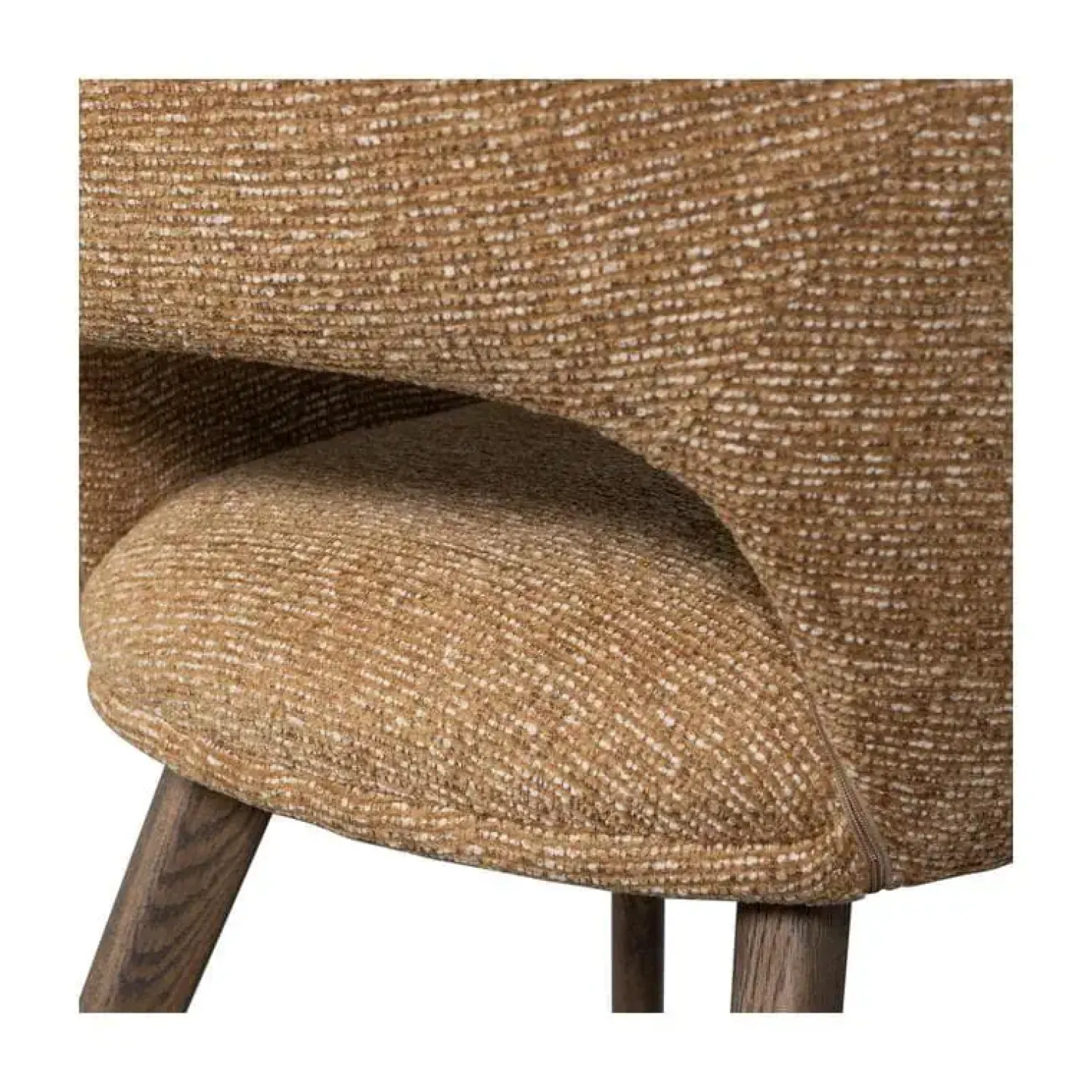 WOOOD Eetkamerstoelen|Murat Eetkamerstoel Geel Met Houten Poot Bruin