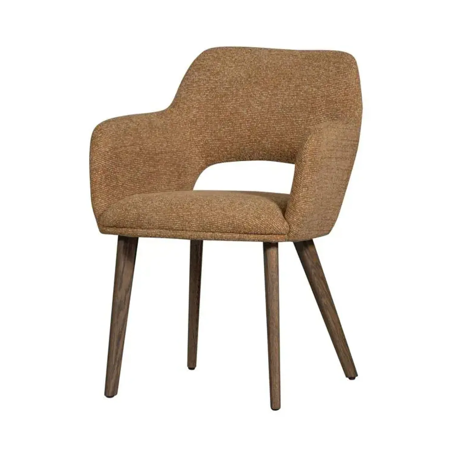 WOOOD Eetkamerstoelen|Murat Eetkamerstoel Geel Met Houten Poot Bruin
