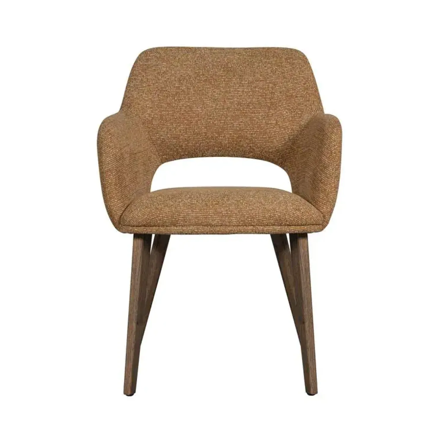 WOOOD Eetkamerstoelen|Murat Eetkamerstoel Geel Met Houten Poot Bruin