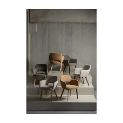 WOOOD Eetkamerstoelen|Murat Eetkamerstoel Geel Met Houten Poot Naturel