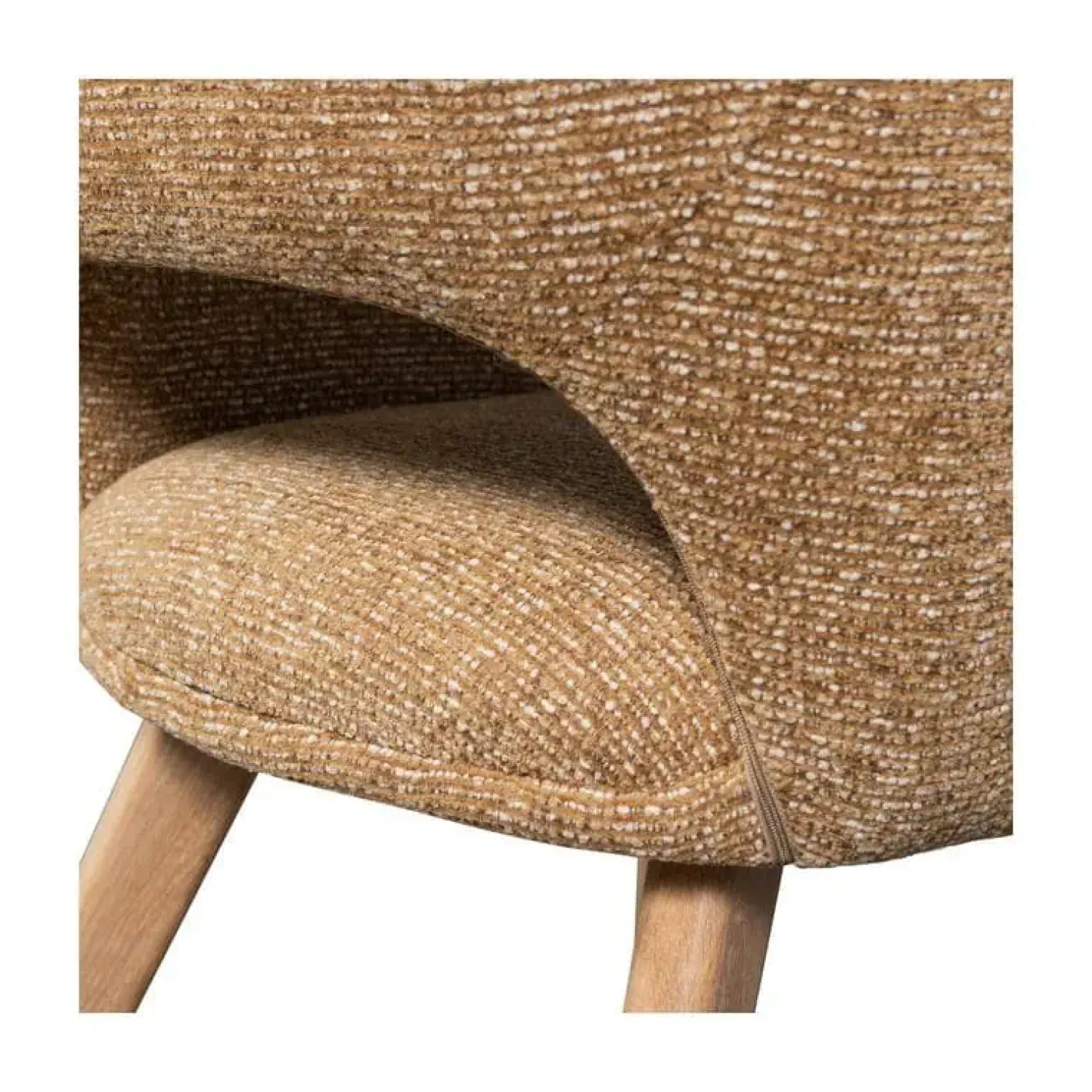 WOOOD Eetkamerstoelen|Murat Eetkamerstoel Geel Met Houten Poot Naturel