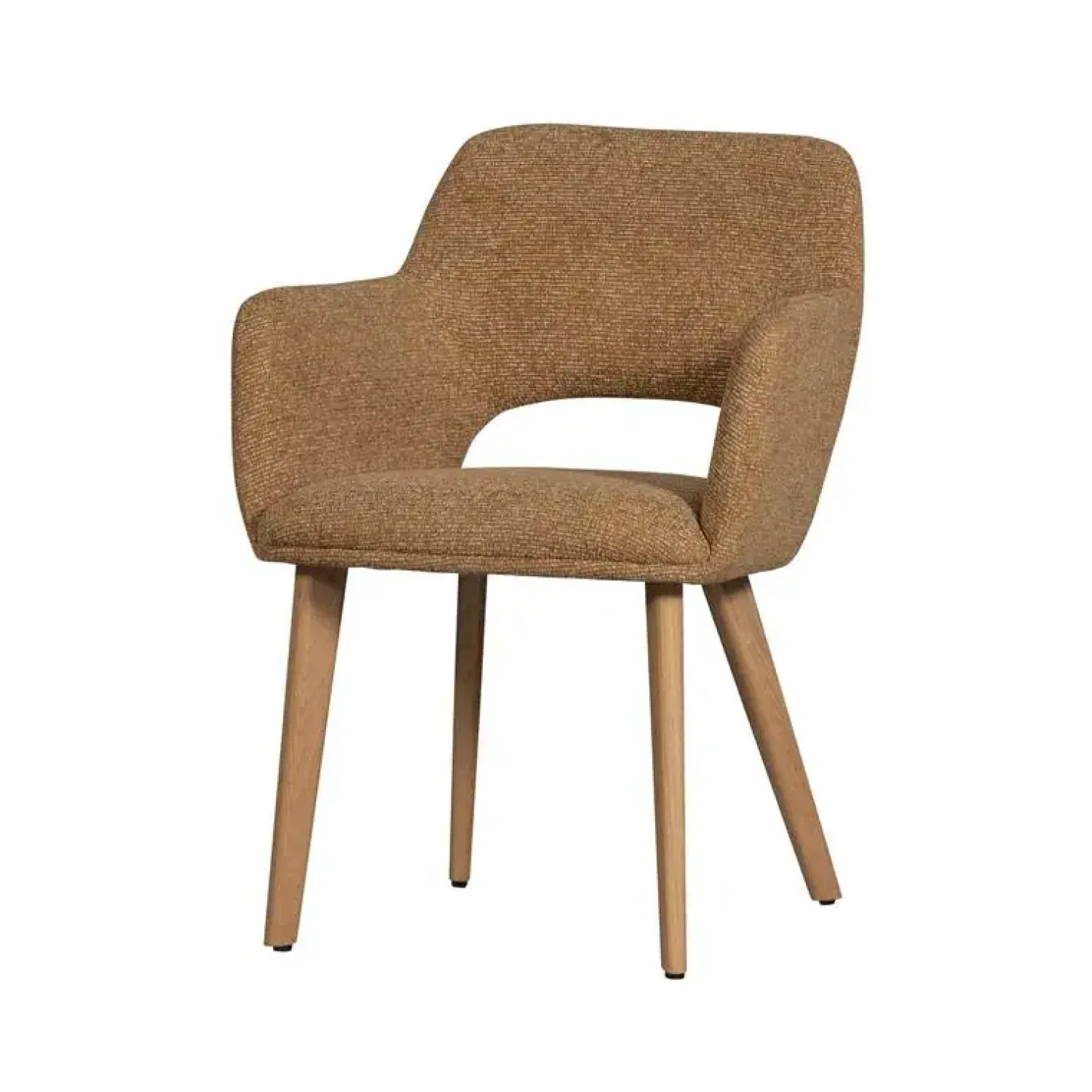 WOOOD Eetkamerstoelen|Murat Eetkamerstoel Geel Met Houten Poot Naturel