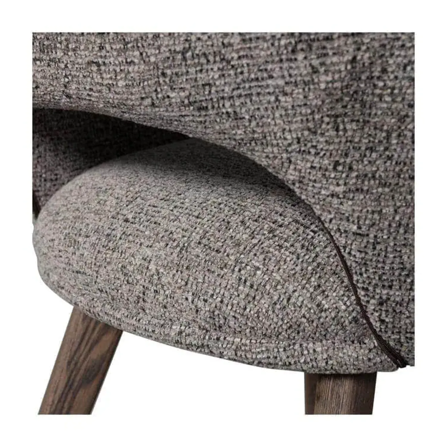 WOOOD Eetkamerstoelen|Murat Eetkamerstoel Taupe Met Houten Poot Bruin