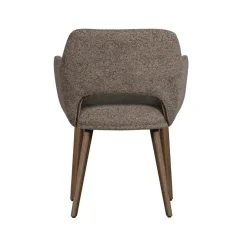 WOOOD Eetkamerstoelen|Murat Eetkamerstoel Taupe Met Houten Poot Bruin