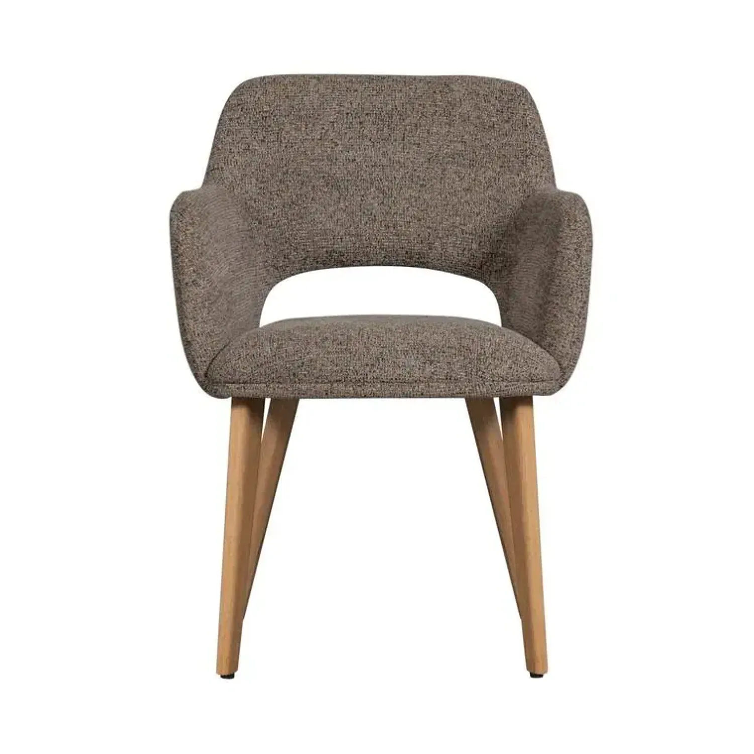 WOOOD Eetkamerstoelen|Murat Eetkamerstoel Taupe Met Houten Poot Naturel