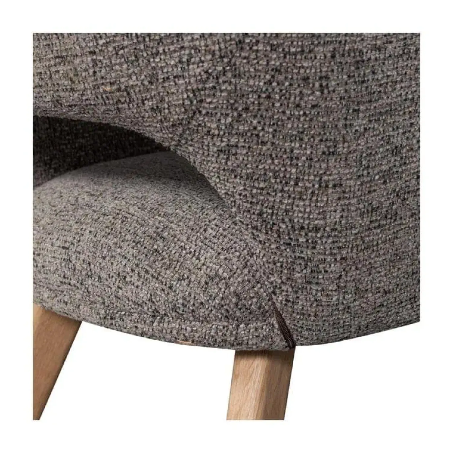 WOOOD Eetkamerstoelen|Murat Eetkamerstoel Taupe Met Houten Poot Naturel