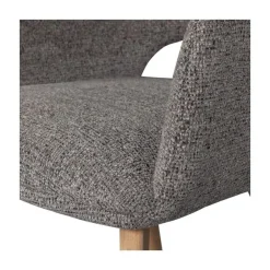WOOOD Eetkamerstoelen|Murat Eetkamerstoel Taupe Met Houten Poot Naturel