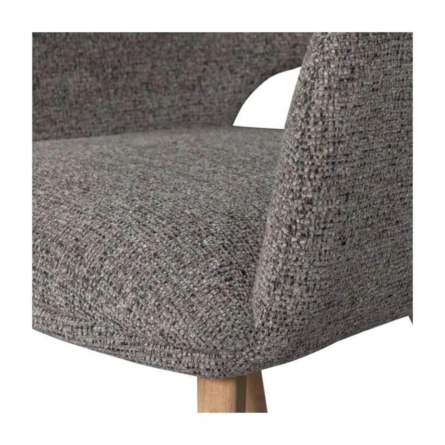 WOOOD Eetkamerstoelen|Murat Eetkamerstoel Taupe Met Houten Poot Naturel