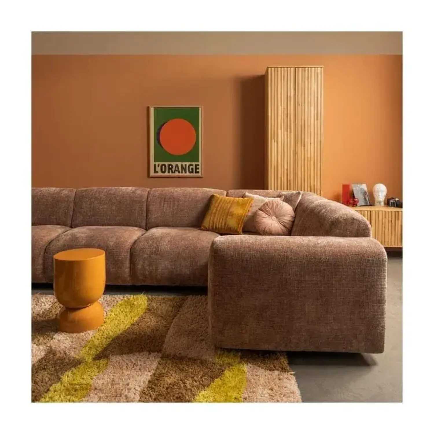 WOOOD Vloerkleden|Musa Vloerkleed Grafisch Dessin Naturel/Geel 170x240cm