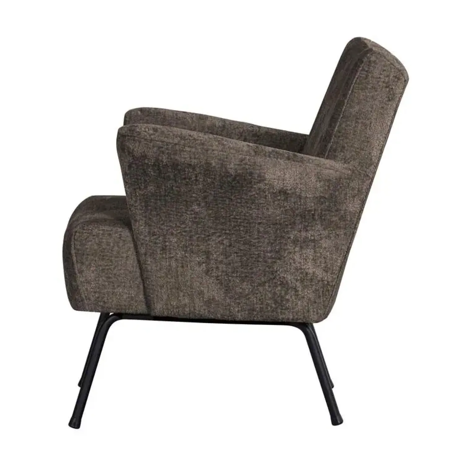 WOOOD Fauteuils|Muse Fauteuil Grof Geweven Stof Grijs/Bruin