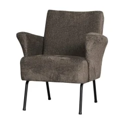 WOOOD Fauteuils|Muse Fauteuil Grof Geweven Stof Grijs/Bruin