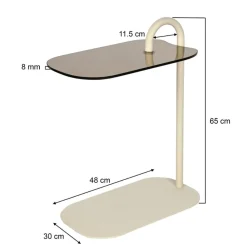 Livingfurn Bijzettafels|Mylon Bijzettafel Glas zand 48cm