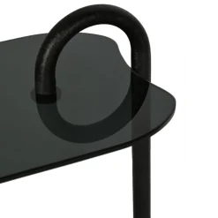 Livingfurn Bijzettafels|Mylon Bijzettafel Glas zwart 48cm