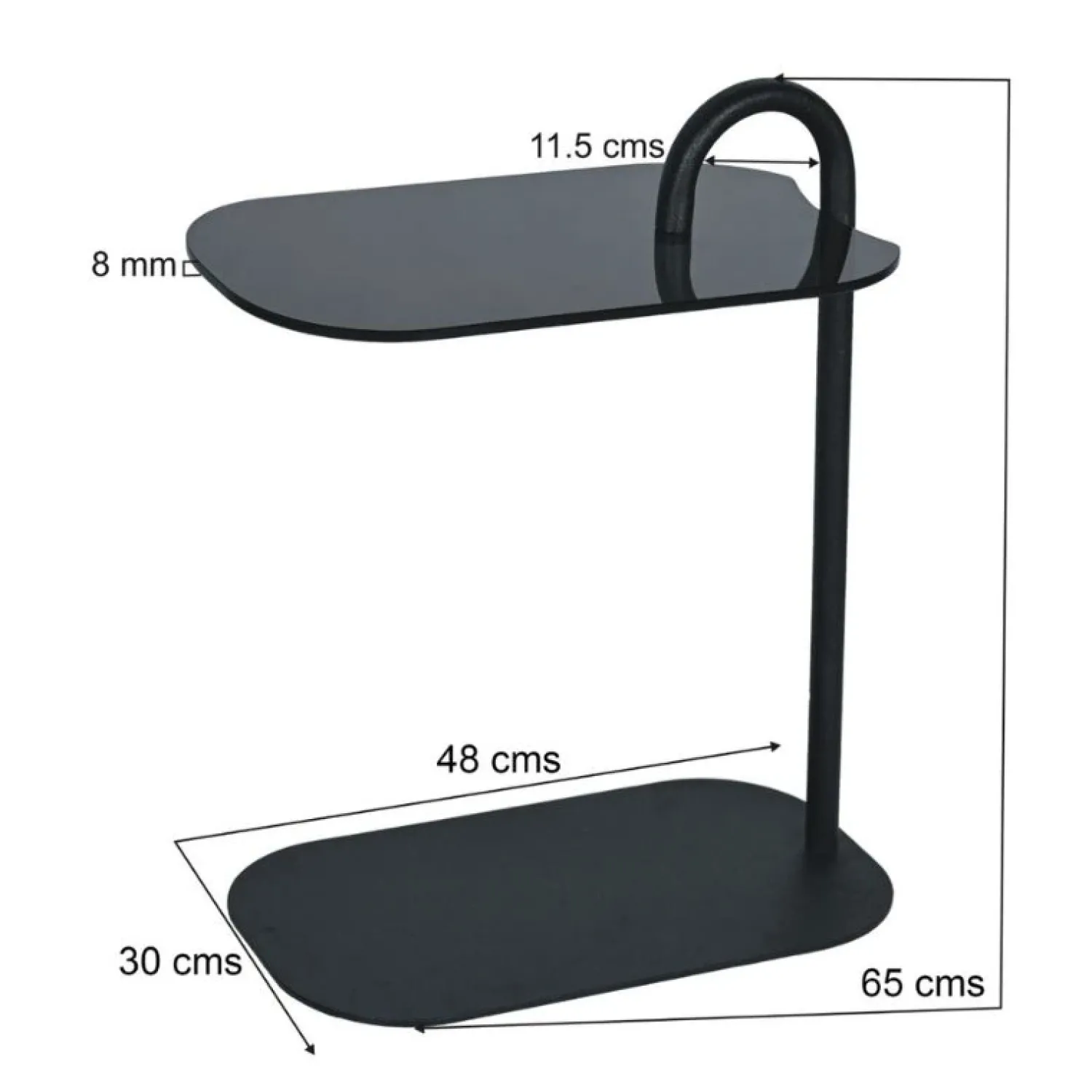 Livingfurn Bijzettafels|Mylon Bijzettafel Glas zwart 48cm