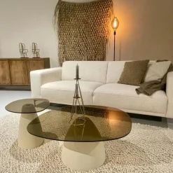Livingfurn Salontafels|Mylon organische Salontafel Glas 50cm