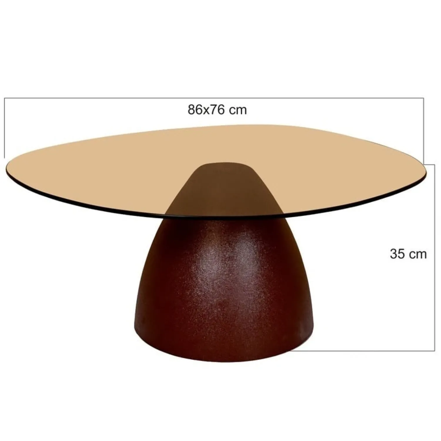 Livingfurn Salontafels|Mylon Salontafel glas Burgundy 86cm