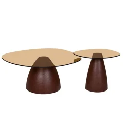 Livingfurn Salontafels|Mylon Salontafel glas Burgundy 86cm