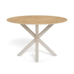 Nordhavn Eettafels|Myrthe Eettafel rond Keramiek met beige poot 119 cm