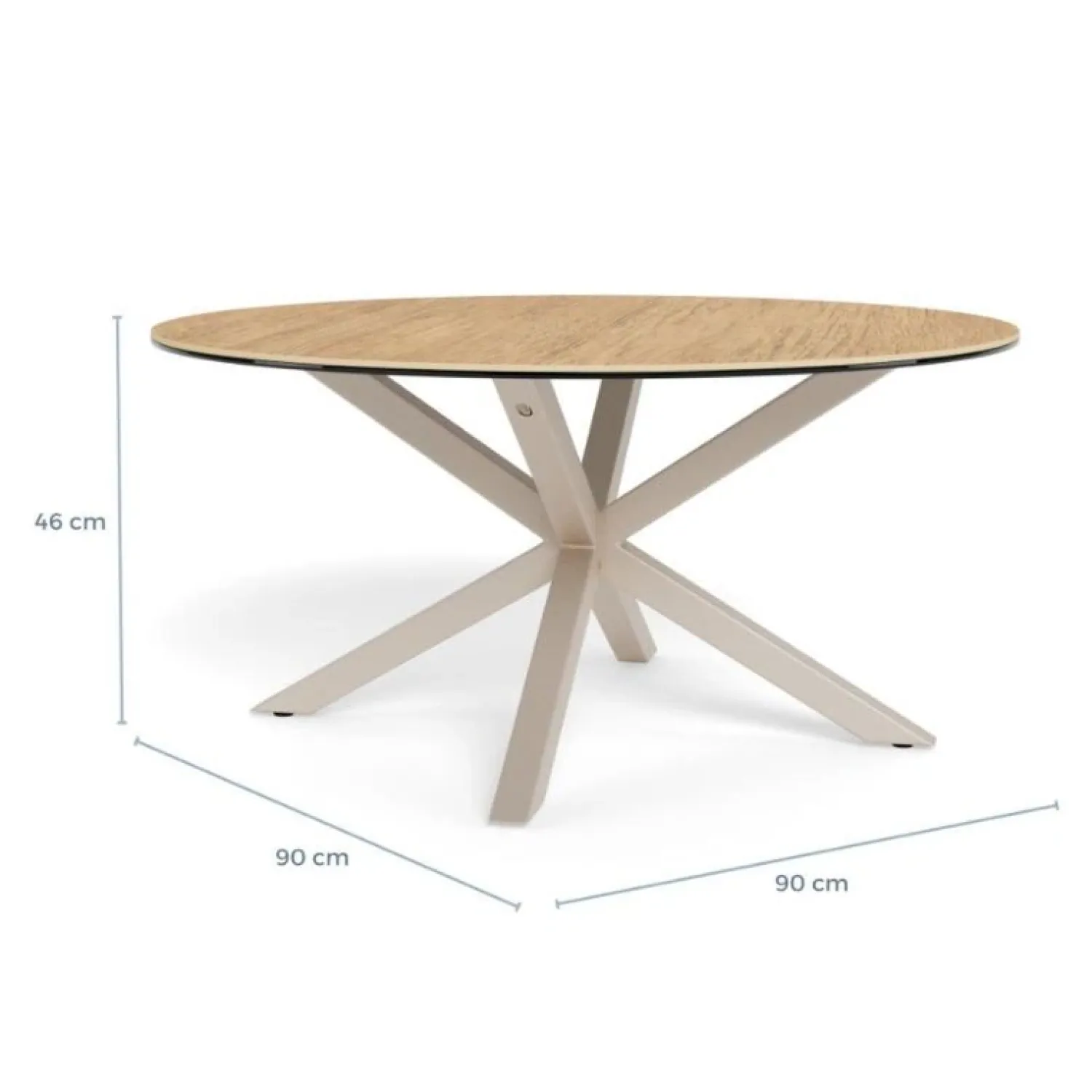 Nordhavn Salontafels|Myrthe Salontafel rond Keramiek met beige poot 82 cm
