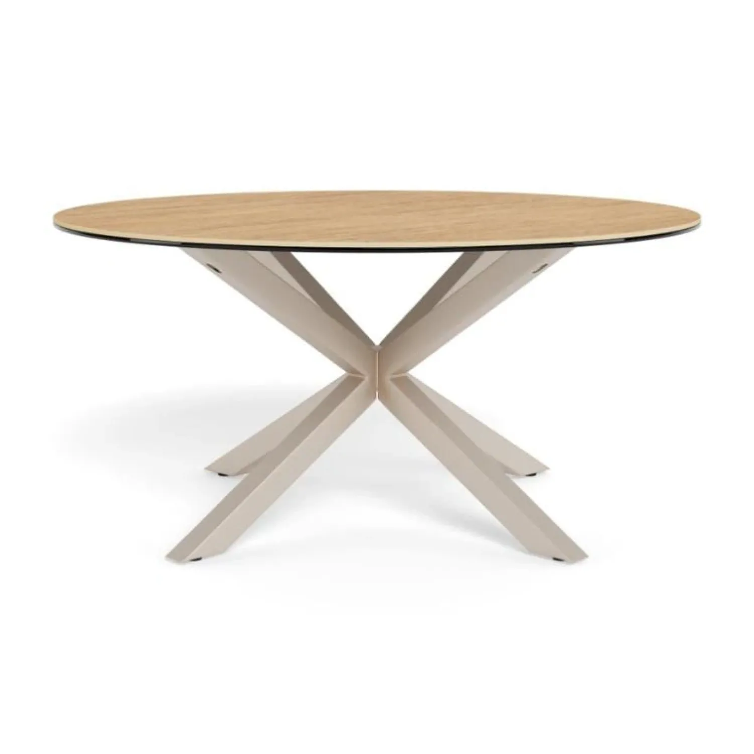 Nordhavn Salontafels|Myrthe Salontafel rond Keramiek met beige poot 82 cm