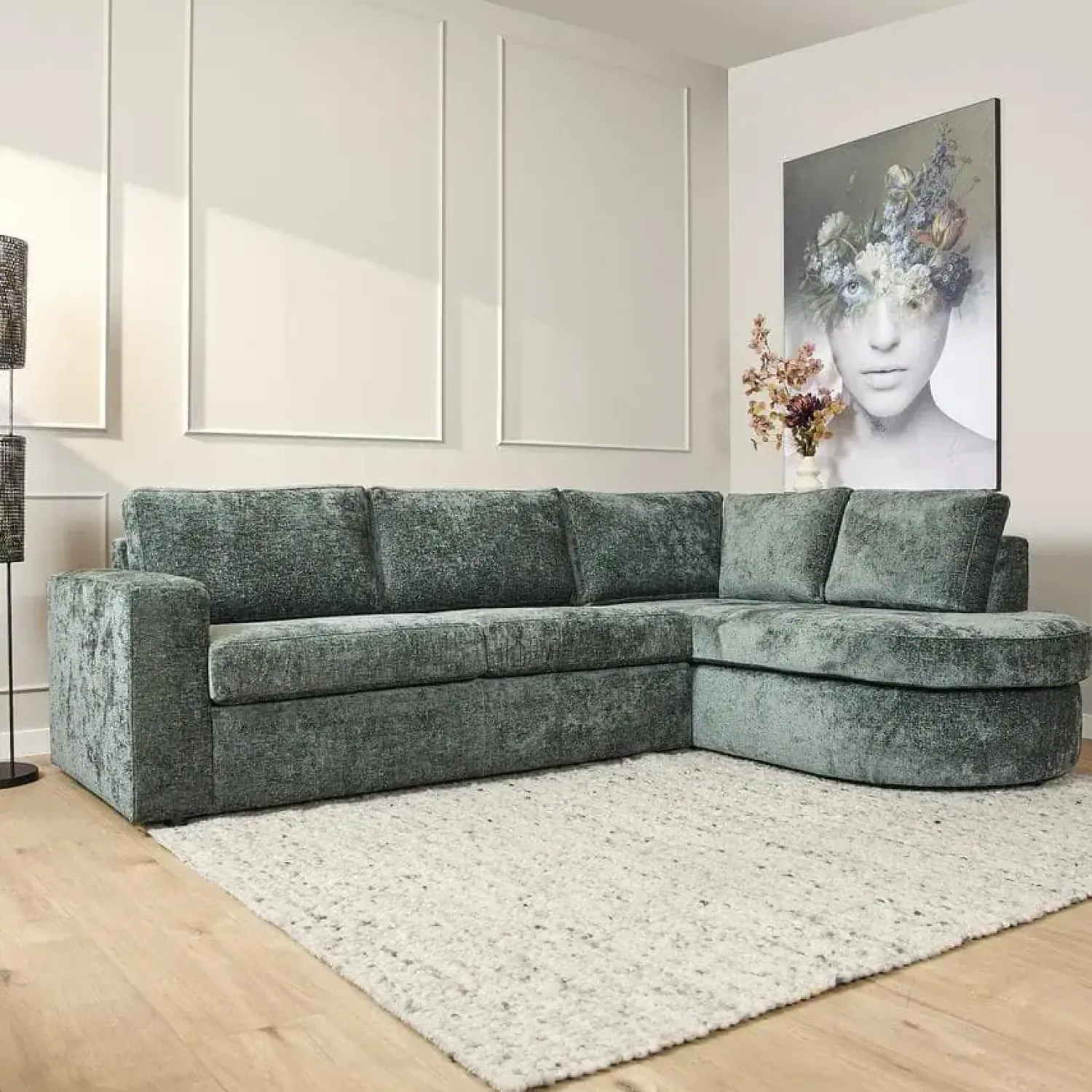 Furndea 2,5 Zitsbanken|Hoekbanken|MySofa Alta Groen 2,5 zits + Divan Rechts