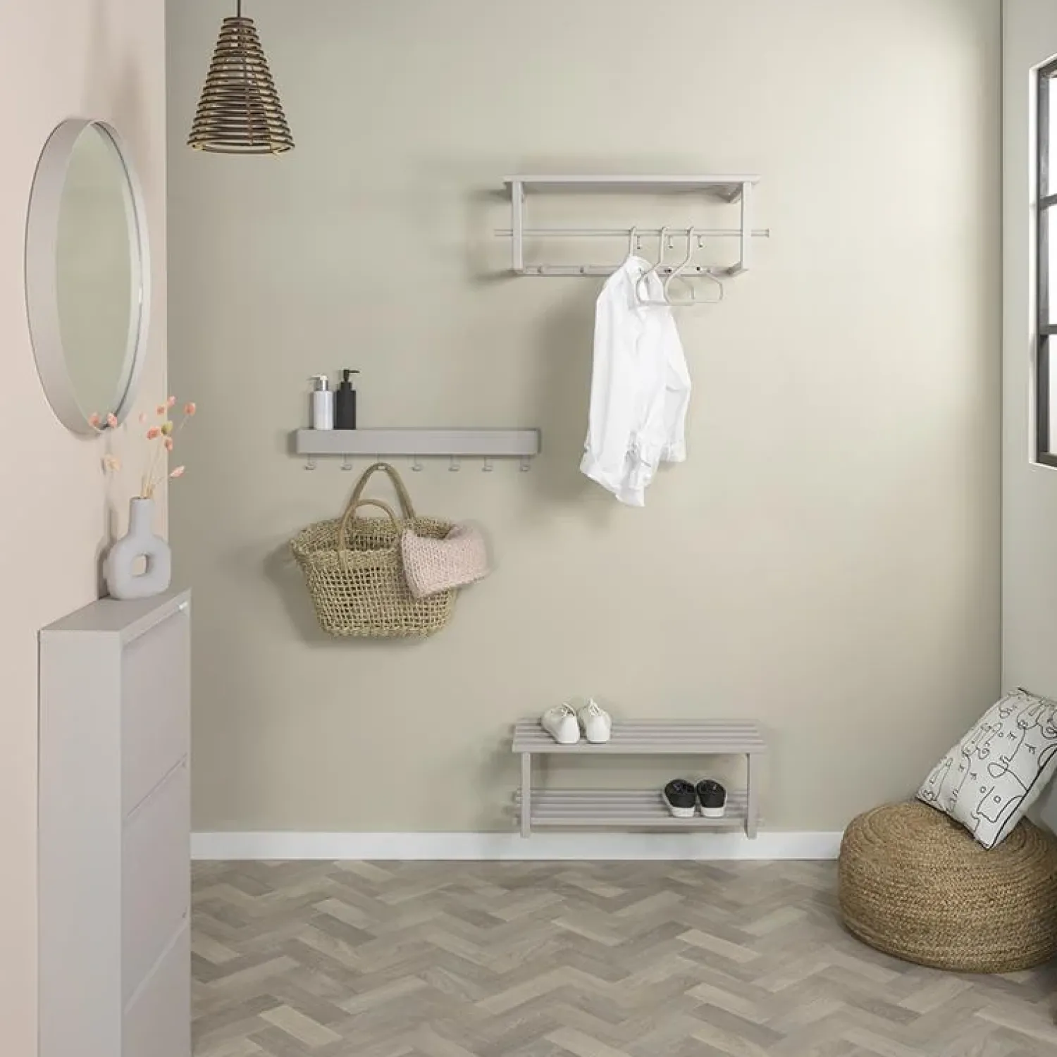Redin Design Schoenenrekken|Nadia schoenenrek Taupe metaal