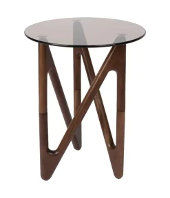 Dutchbone Bijzettafels|Naia Bijzettafel Walnoot 40cm
