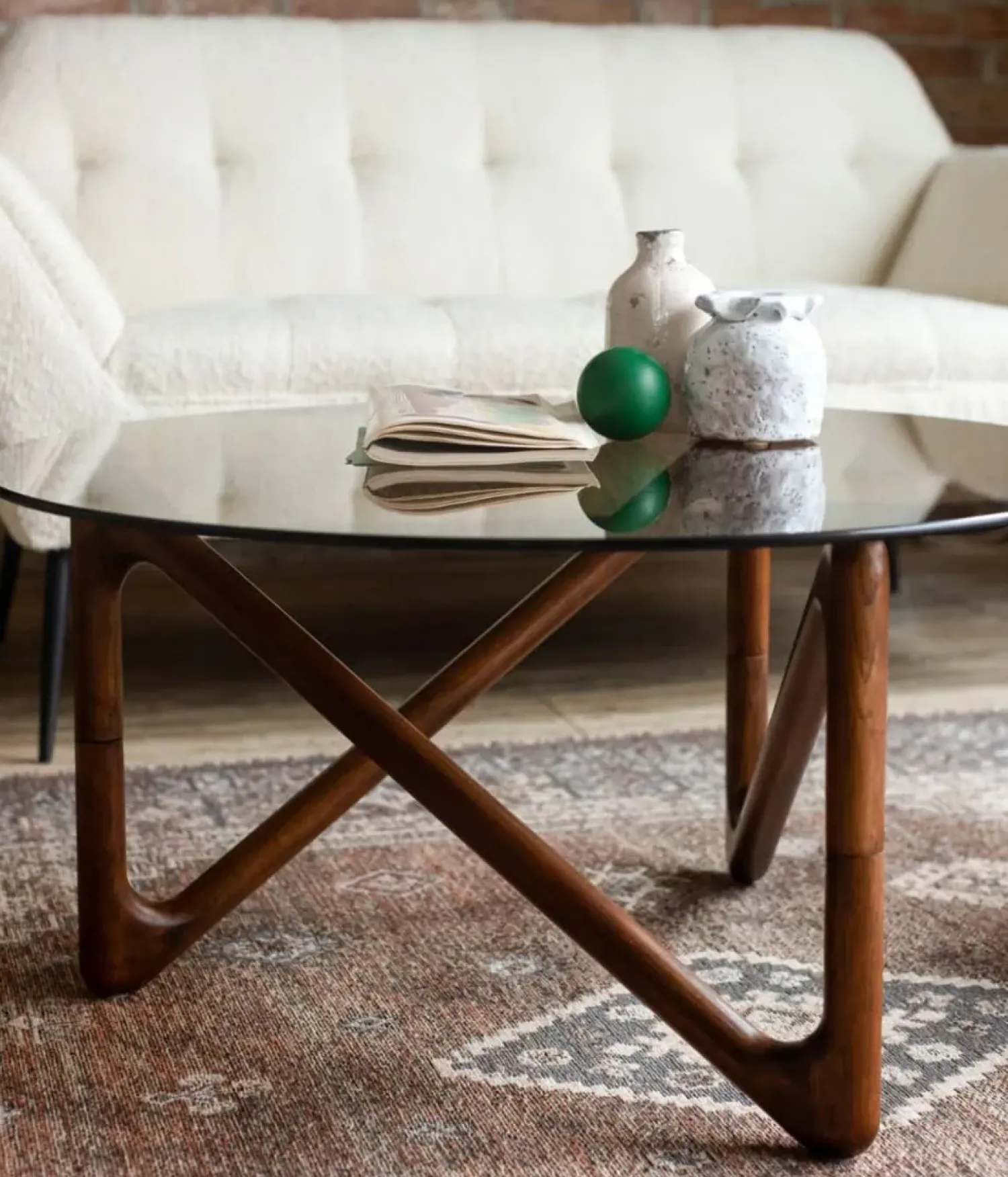 Dutchbone Salontafels|Naia Salontafel Walnoot 80cm