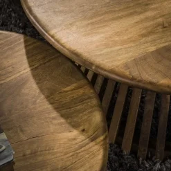 Kalfort Salontafels|Namra Salontafel set van 2 conisch Massief mangohout zandkleur