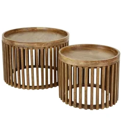 Kalfort Salontafels|Namra salontafel set van 2 mangohout zandkleur