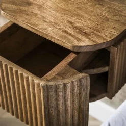 Kalfort Nachtkastjes|Industriele Kasten|Namra zwevend Nachtkastje Mangohout 32cm