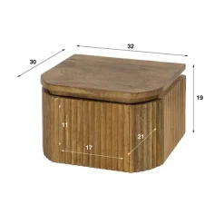 Kalfort Nachtkastjes|Industriele Kasten|Namra zwevend Nachtkastje Mangohout 32cm